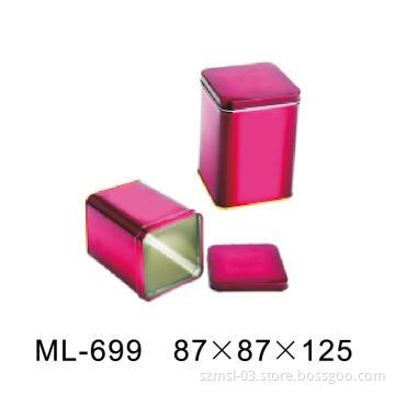 square  tea tin box